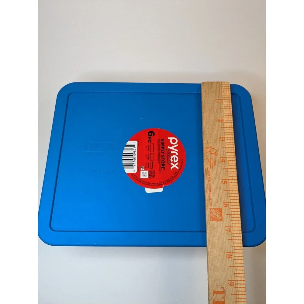Pyrex Simply Store 11 Cup 2.6L Rectangular Glass Food Container Blue Lid 7212